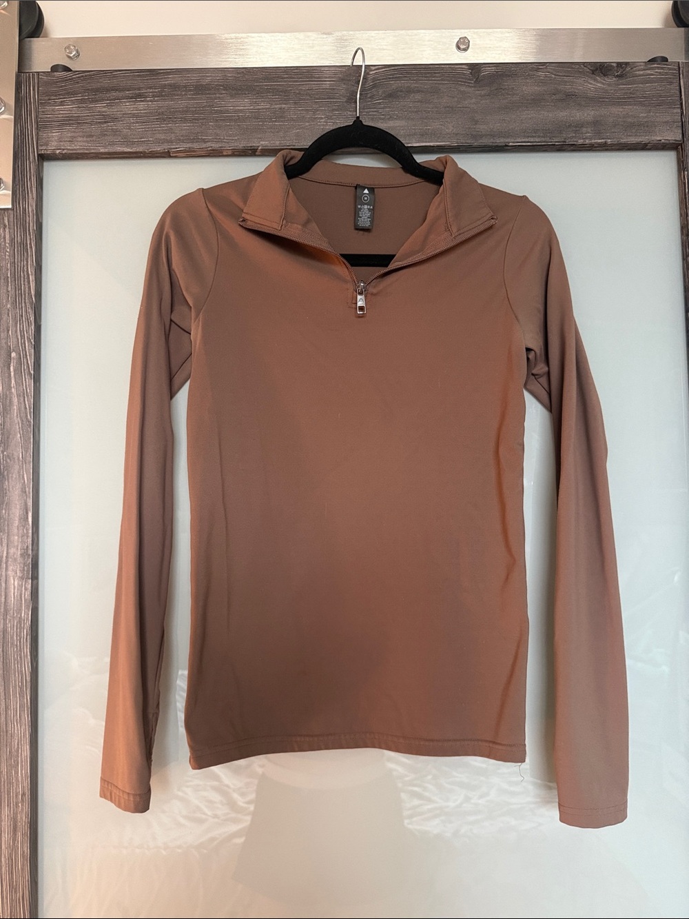 Vitality Women's Quarter-Zip Long-Sleeve Pullover in Brown